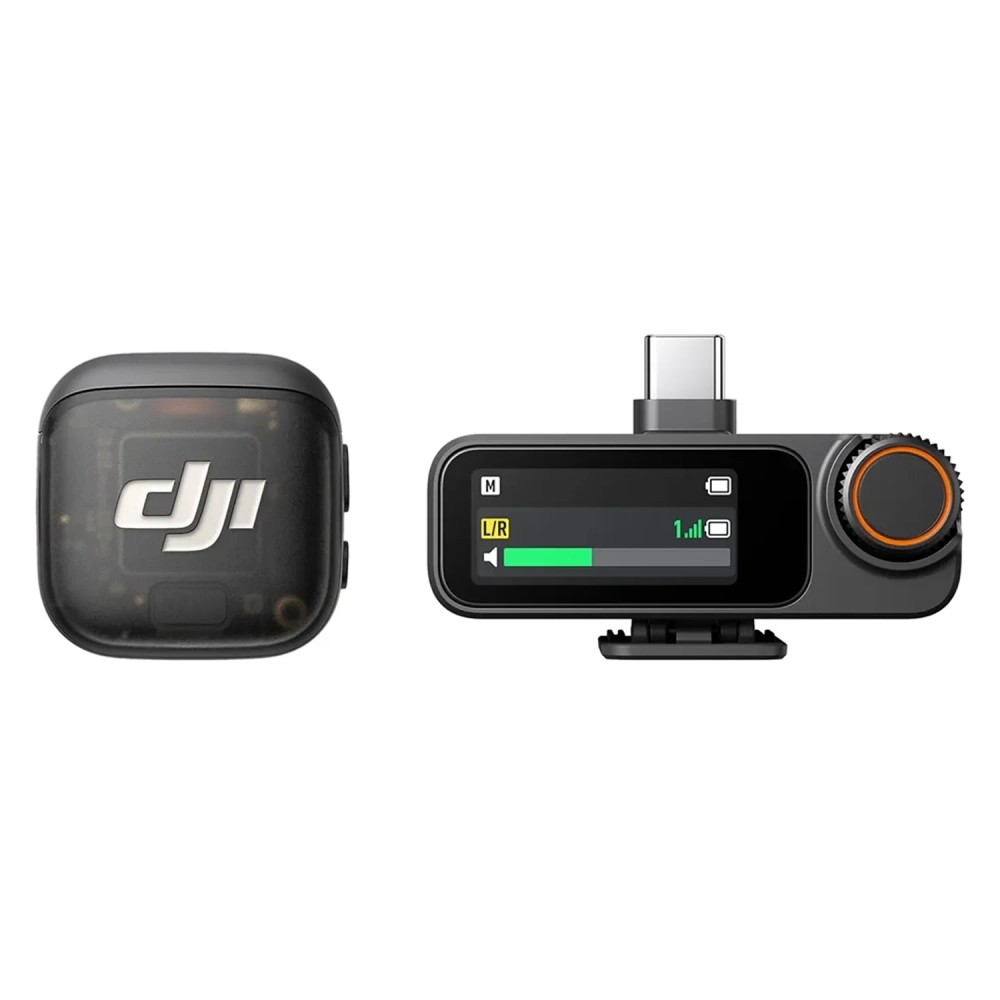 Microfone Lapela Sem Fio DJI Mic 3 Preto 1TX + 1RX Bluetooth 5.0 Alta Qualidade Áudio Compacto Profissional
