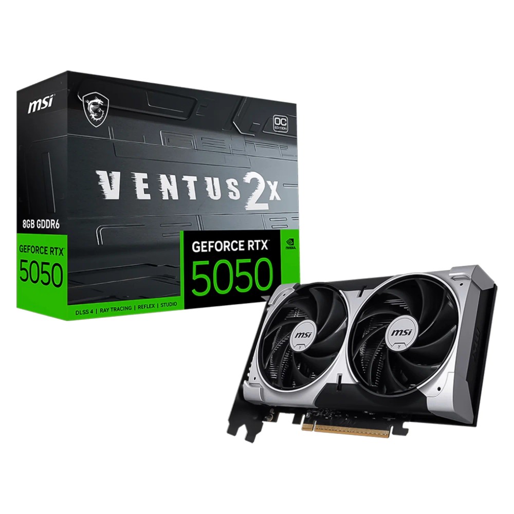 Placa de Vídeo MSI Ventus 2X OC NVIDIA GeForce RTX-5050 8GB GDDR6 - 912-V538