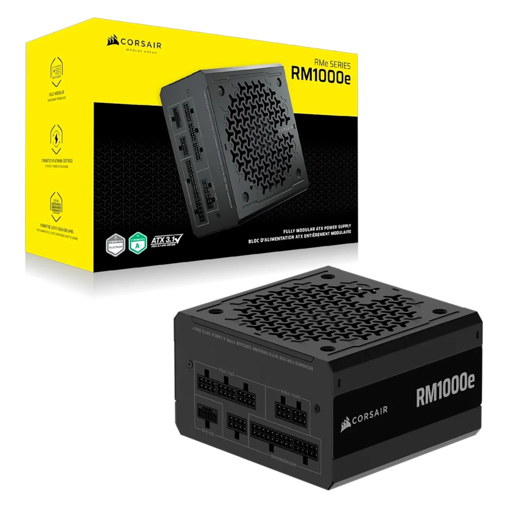 Fonte Corsair RM1000E CP-9020297-NAATX 1000W 80 Plus Gold Full Modular - Preto