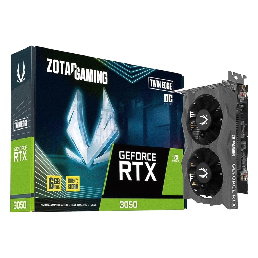 Placa de Vídeo Zotac RTX-3050 6GB GDDR6 Gamer Com Resfriamento Eficiente