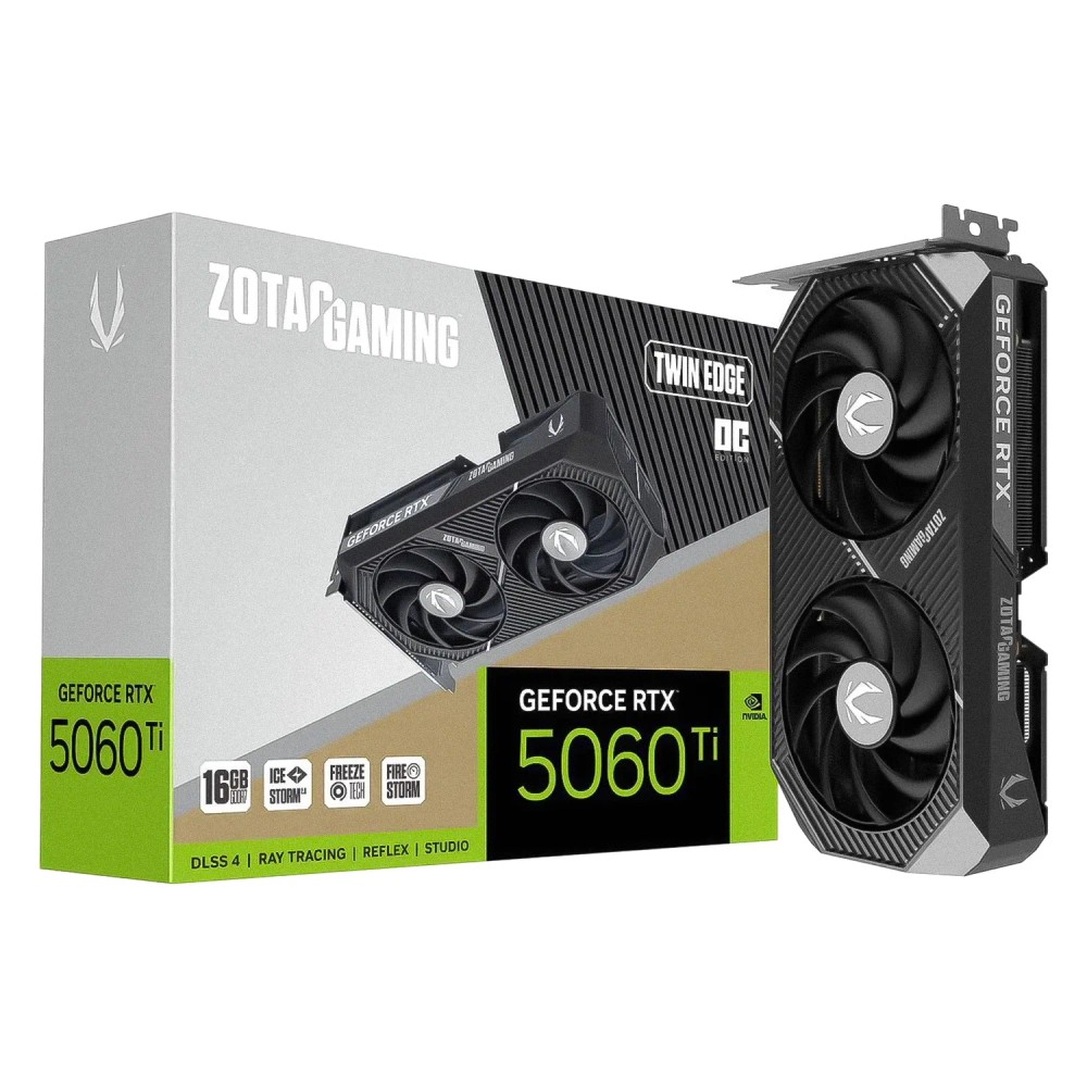 Placa de Vídeo Zotac GeForce RTX 5060 Ti 16GB GDDR7 Compacta