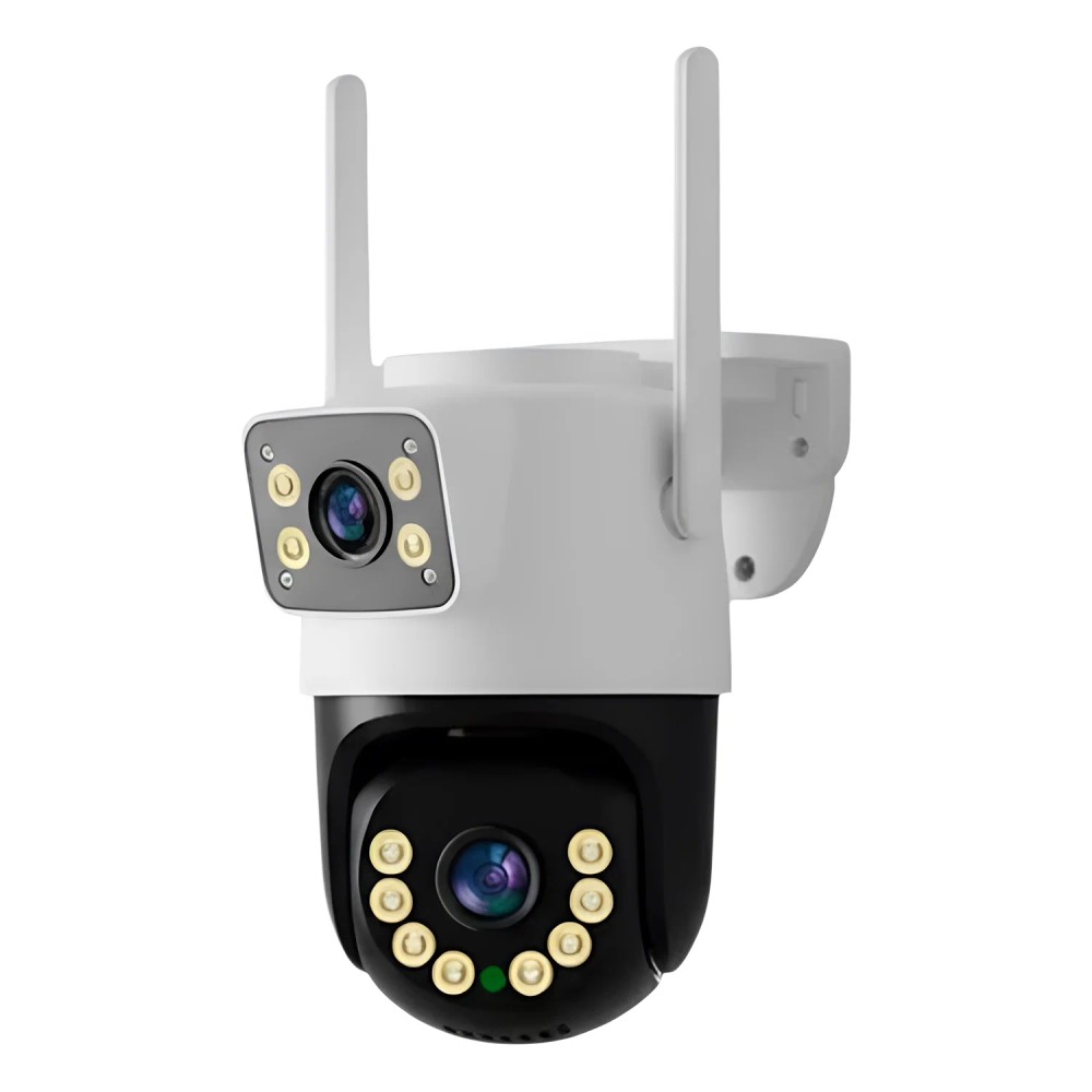 Câmera de Segurança Satellite A-CAM8007D 6MP Wi-Fi Visão Noturna Detecção de Movimento Branco