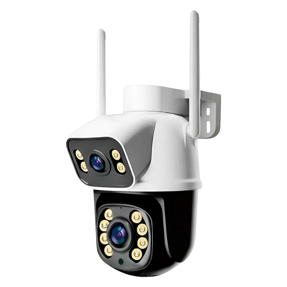 Câmera de Segurança Satellite A-CAM8008D 6MP Wi-Fi Visão Noturna Detecção de Movimento Branco