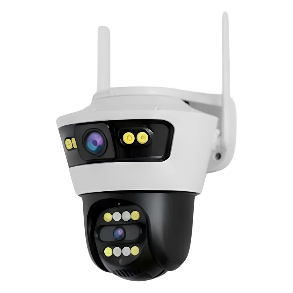 Câmera de Segurança Satellite A-CAM8011D 6MP Wi-Fi Visão Noturna Detecção de Movimento Branco 360° Monitoramento Inteligente
