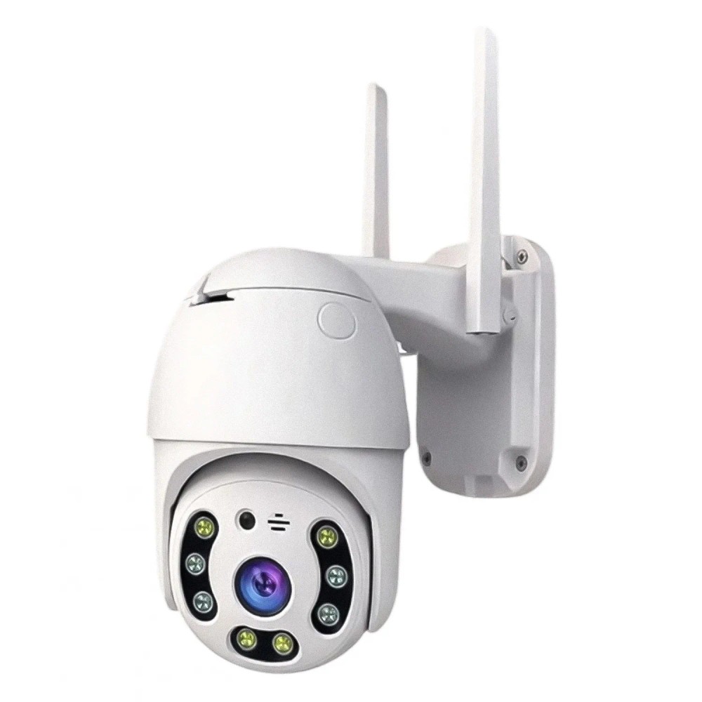 Câmera de Segurança Satellite A-CAM8104 2MP Wi-Fi Visão Noturna Detecção de Movimento IP66 Branco