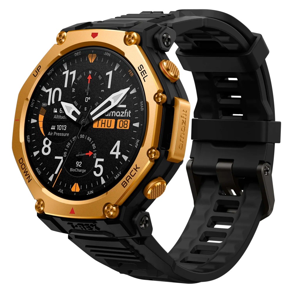 Smartwatch Amazfit T-Rex 3 Pro 44mm Resistente Preto e Dourado