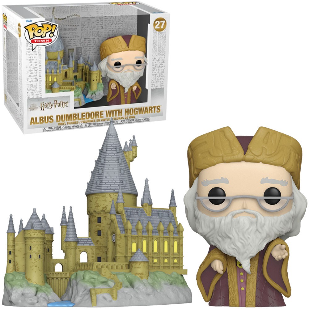 Boneco Funko Pop Town Harry Potter Albus Dumbledore Com Hogwarts 27 Vinil Original