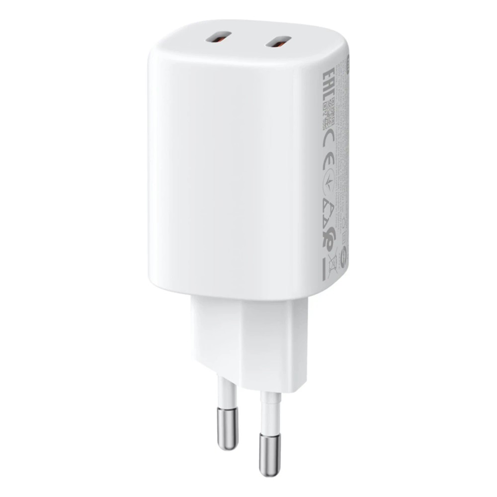 Carregador para Tomada Xiaomi Mi 45W Nano Turbo Adapter 2 Portas Branco USB-C Rápido Compacto Dual Port 45W