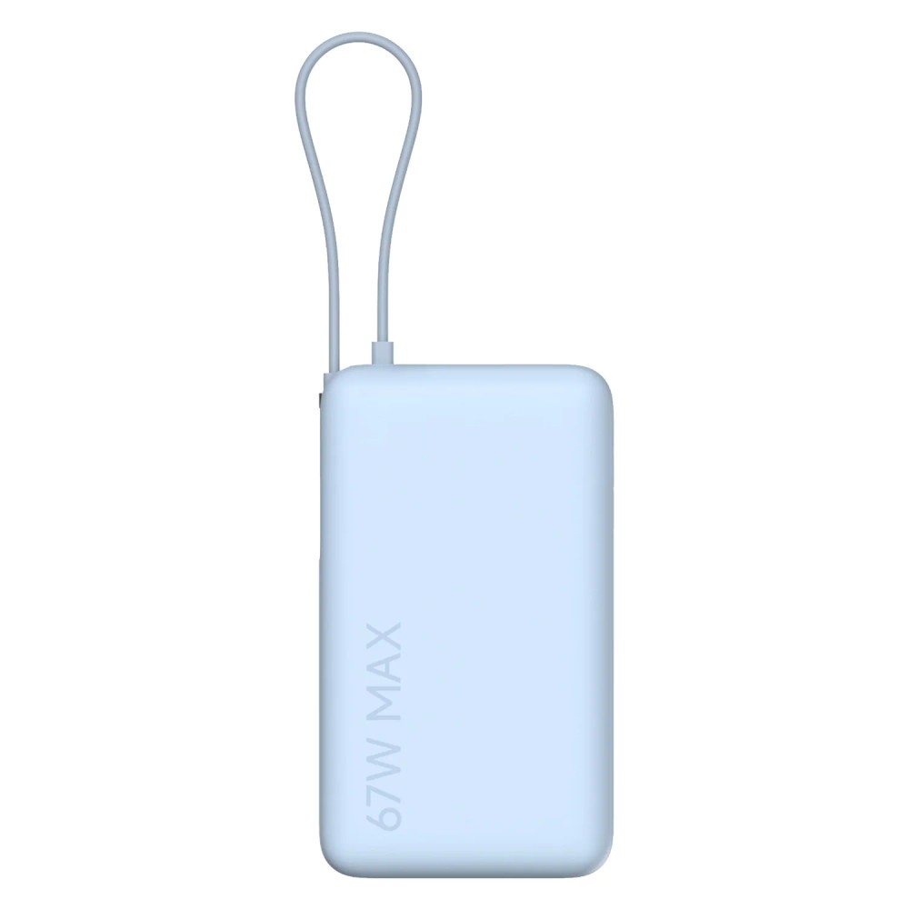 Carregador Portátil Xiaomi Power Bank 10000mAh 67W Azul Dual USB-C Rápido Compacto Bateria Externa