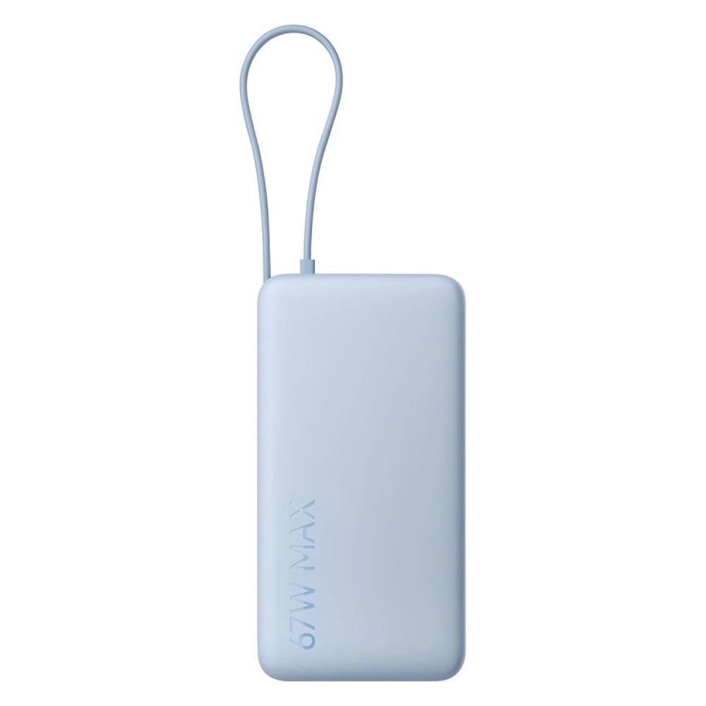 Carregador Portátil Xiaomi 67W 20000mAh BHR0808GL Cabo USB-C Azul Power Bank Rápido Compacto Bateria Externa