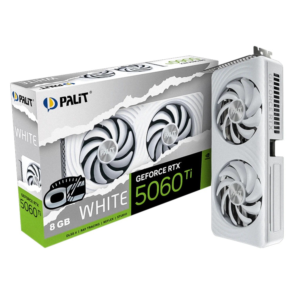 Placa de Vídeo Palit White OC NVIDIA GeForce RTX-5060Ti 8GB GDDR7 - NE7506TU19P1-GB2062M
