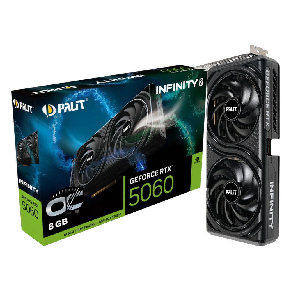 Placa de Vídeo Palit Infinity 2 OC NVIDIA GeForce RTX-5060 8GB GDDR7 - NE75060V19P1-GB2063L