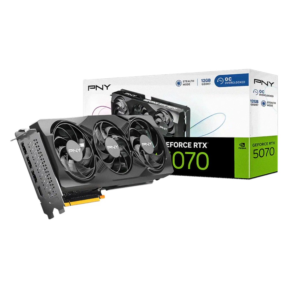 Placa de Vídeo PNY NVIDIA GeForce RTX-5070 12GB GDDR7 - VCG507012TFXPB1-O