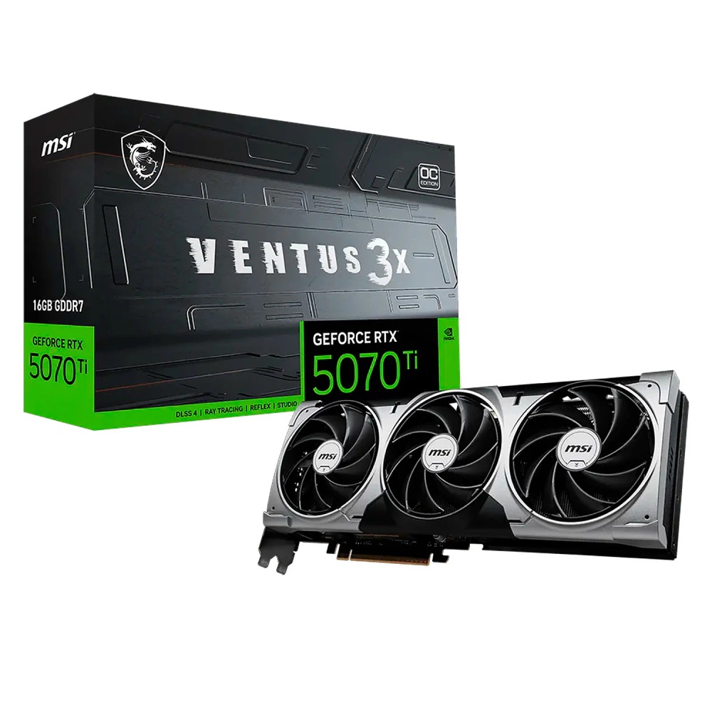 Placa De Video MSI Ventus 3X OC NVIDIA GeForce RTX-5070Ti 16GB GDDR7
