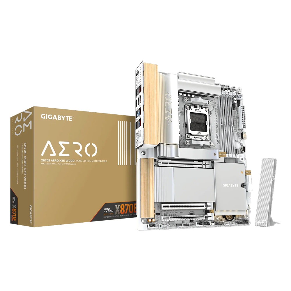Placa Mãe ATX Gigabyte X870E AERO X3D AMD AM5 com Suporte DDR5