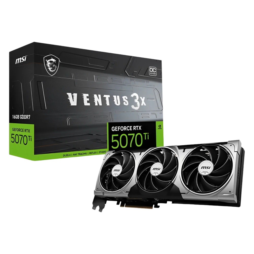 Placa de Vídeo MSI VENTUS 3X PZ OC NVIDIA GeForce RTX-5070Ti 16GB GDDR7