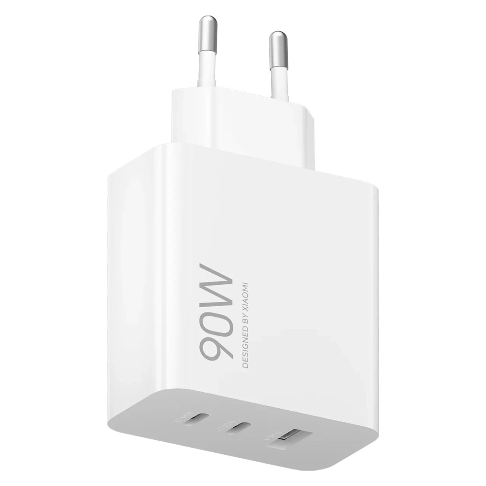 Adaptador de Energia Xiaomi 90W HyperCharge 3-Portas USB-C Carregamento Rápido Compatível Notebook Smartphone