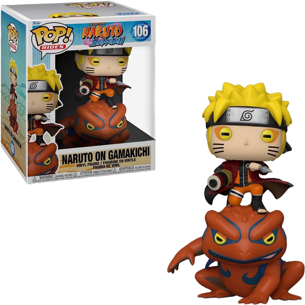 Boneco Funko Pop Rides Naruto Shippuden Exclusivo Naruto on Gamakichi 106 Colecionável Original