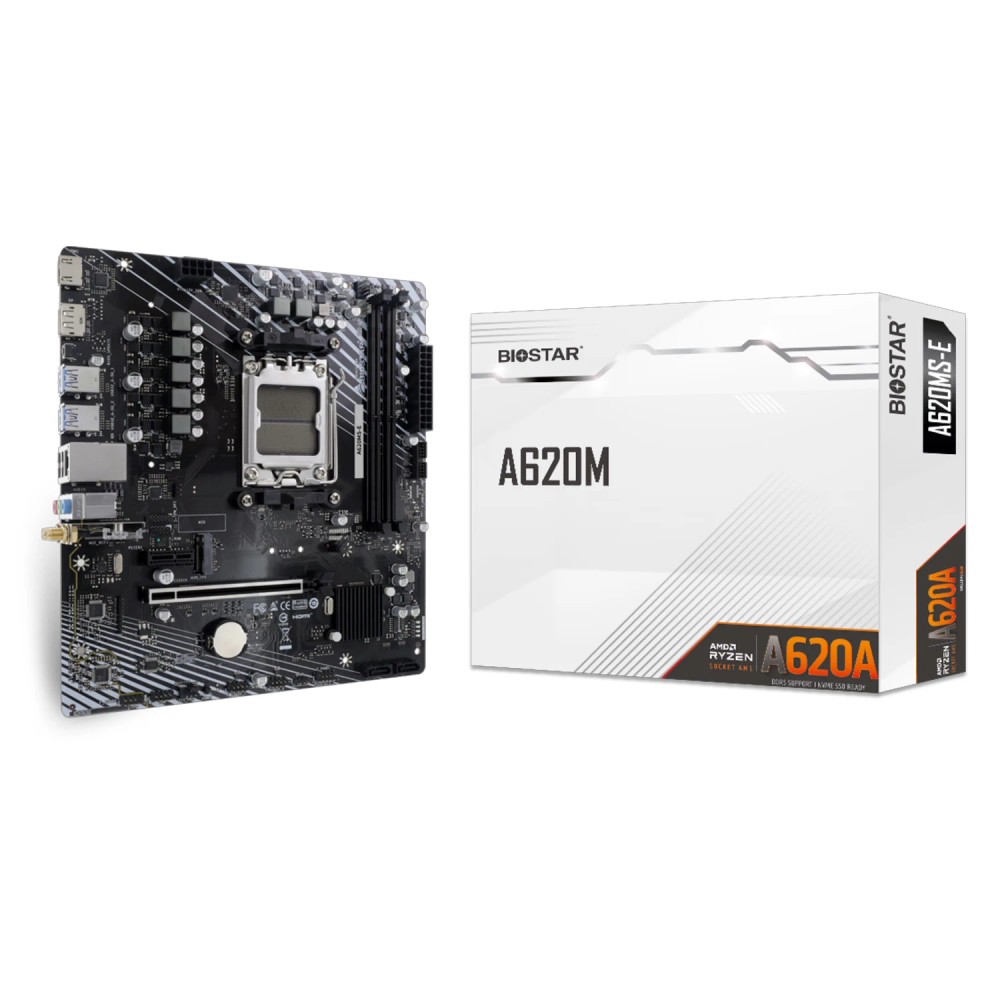 Placa Mãe Micro ATX Biostar A620MS-E Socket AM5 Suporte DDR5