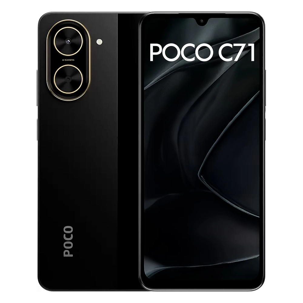 Smartphone Xiaomi Poco C71 Global 64GB 3GB RAM Dual SIM Tela 6.88 Polegadas Preto Lacre Pequeno Original