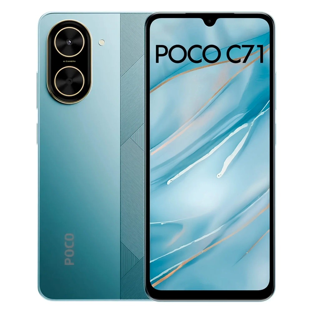 Smartphone Xiaomi Poco C71 Global 128GB 4GB RAM Tela 6.88 Polegadas Dual SIM Azul Blue Câmera Dupla Bateria Longa Duração