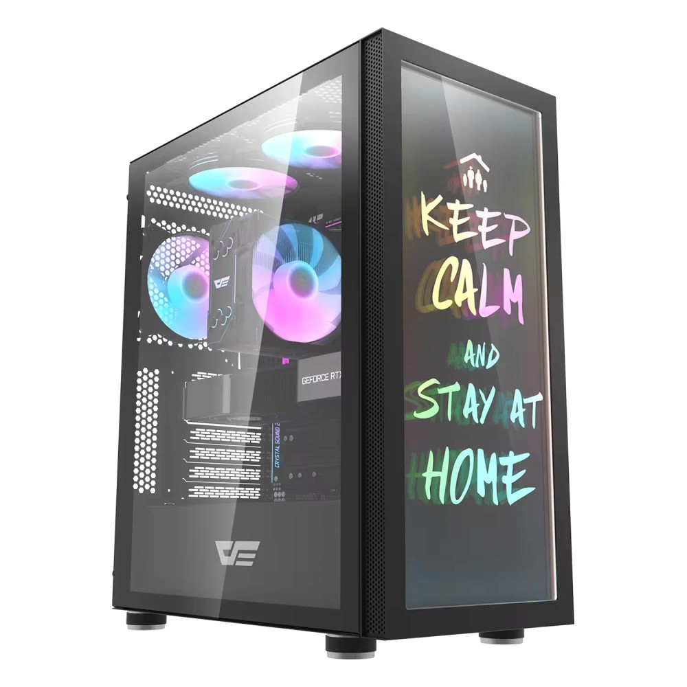 Gabinete Gamer Darkflash DK210 Graffiti ARGB Mid Tower - Preto (Caixa Danificada)
