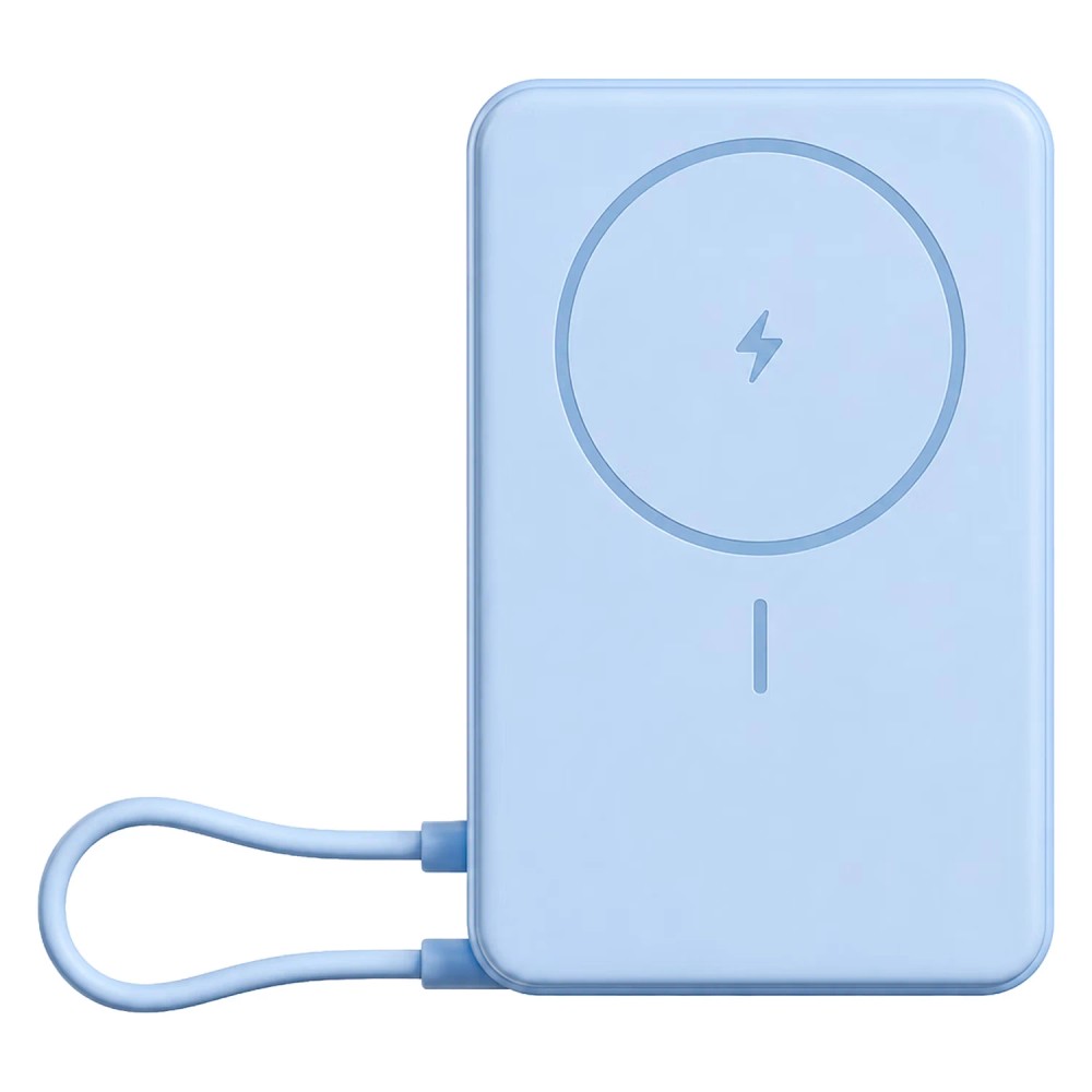 Carregador Portátil Xiaomi Magnetic Power Bank BHR08PCGL 10000mAh Azul Sem Fio Indução USB-C PD Rápido MagSafe