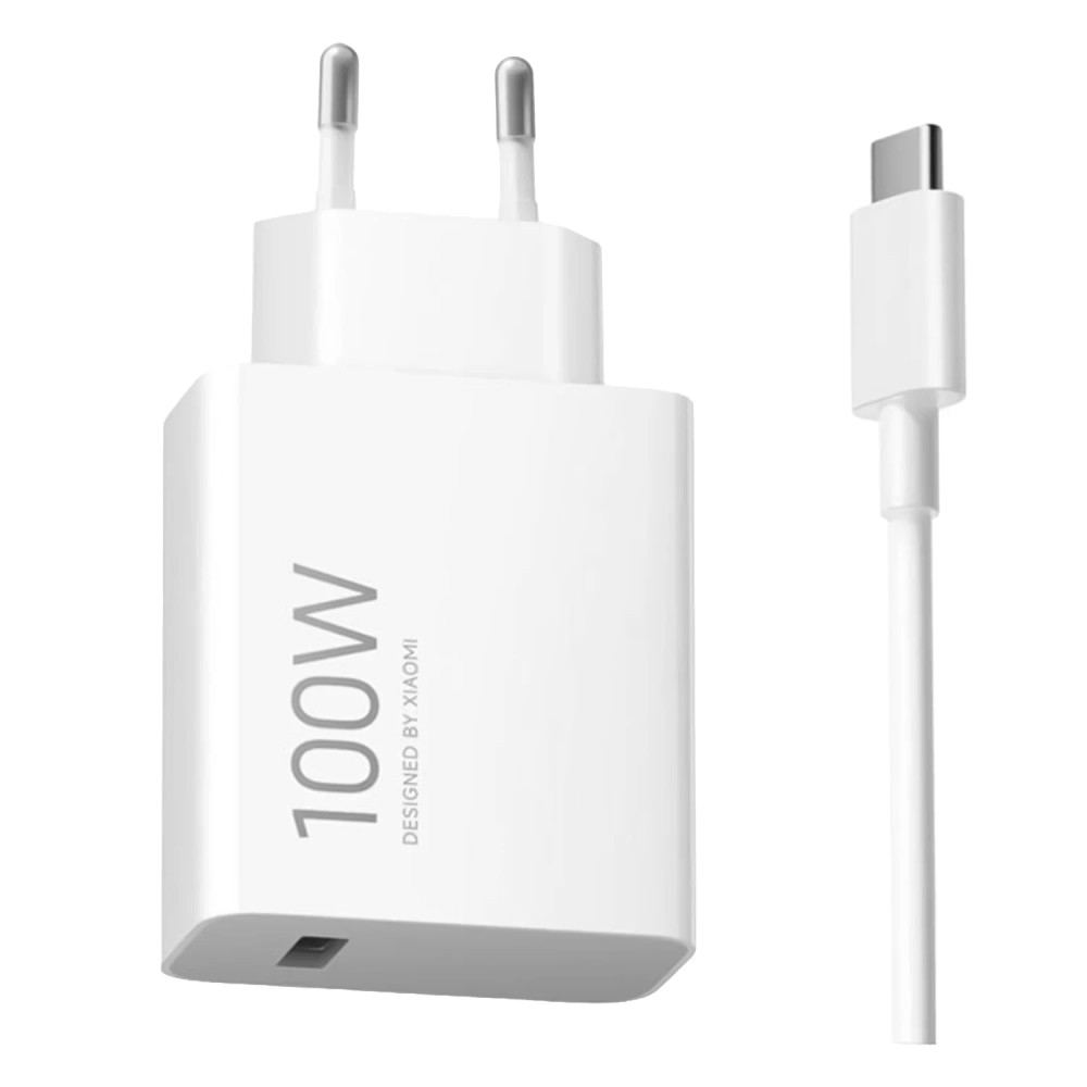 Carregador Xiaomi Charging Combo BHR095VEU 100W USB-A USB-C Rápido Turbo Carregamento Fonte Original Branco Bivolt