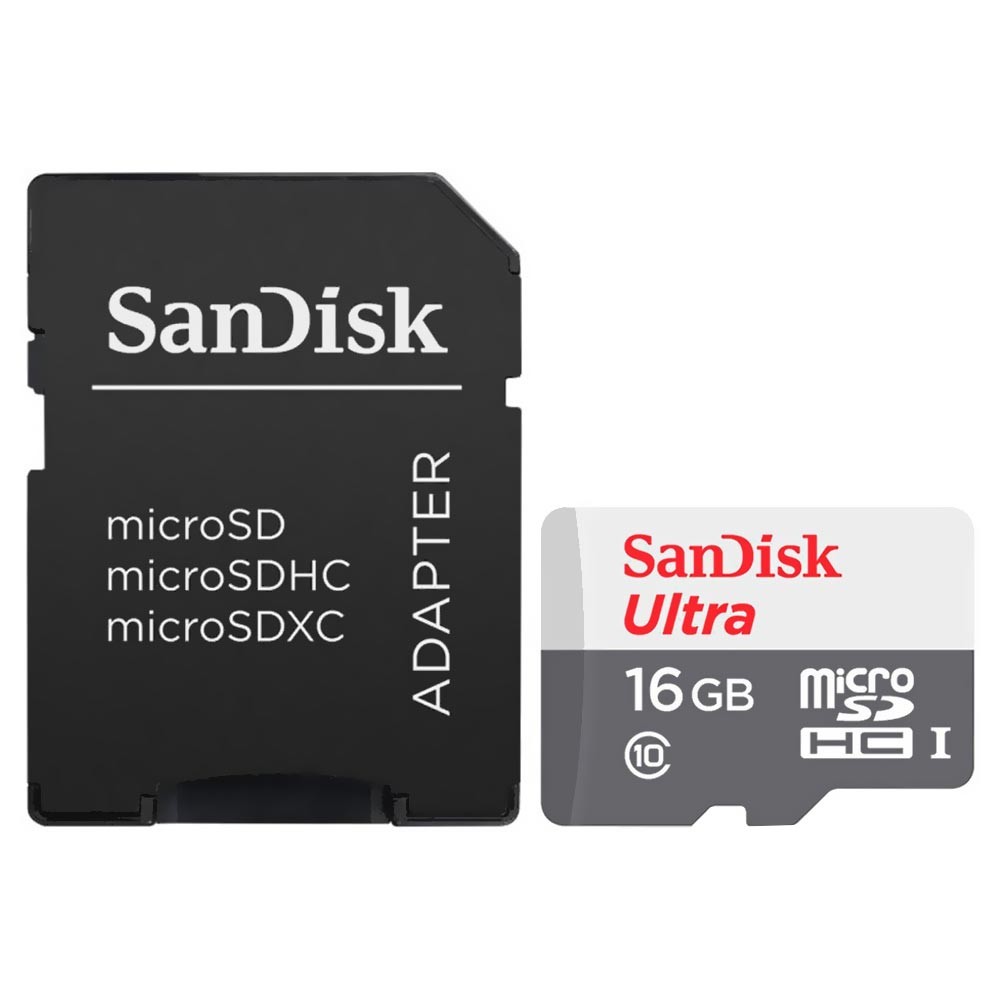 Cartão de Memória MicroSD SanDisk Ultra 16GB Classe 10 com Adaptador SD