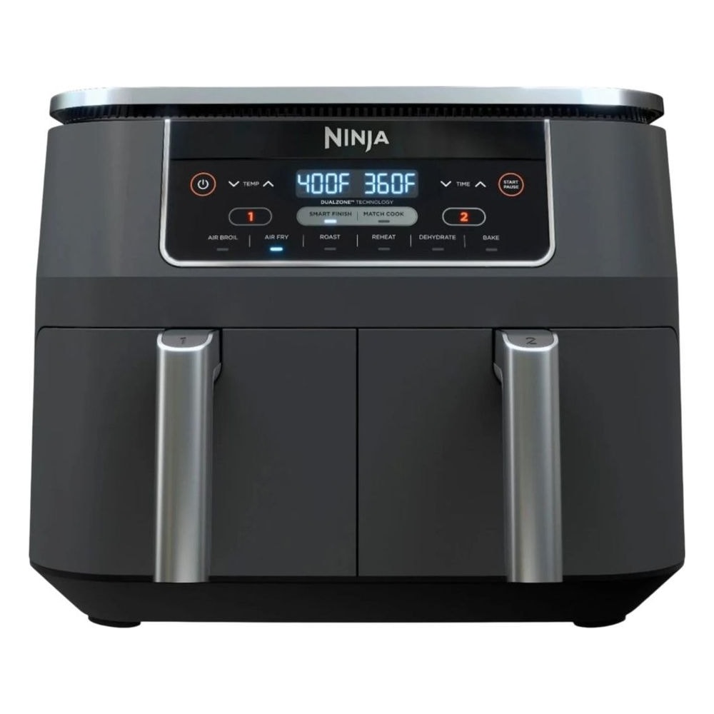 Fritadeira Air Fryer Ninja Foodi DZ201 2 Cestos 7.5L 6 em 1 DualZone Antiaaderente 110V Preto