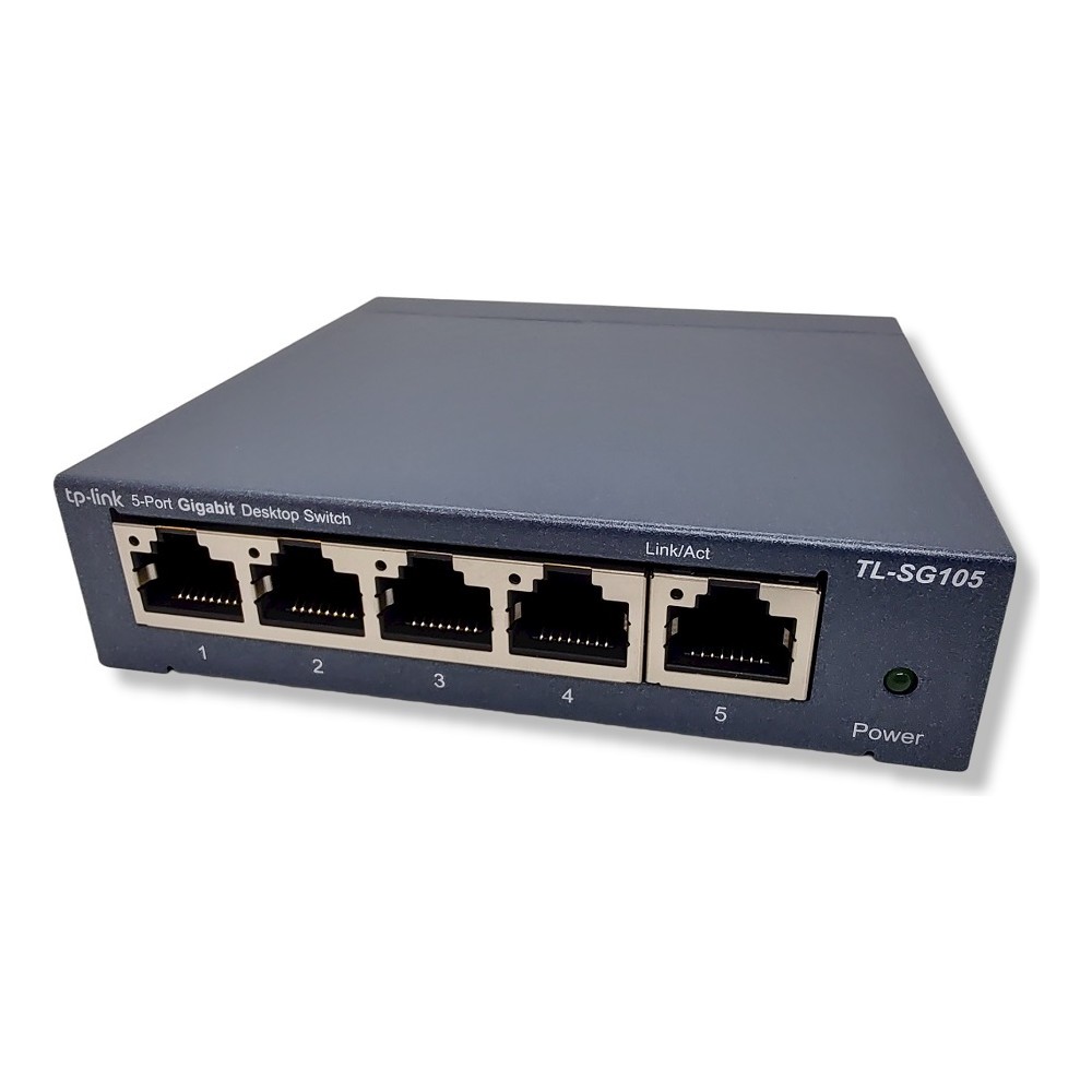 Switch TP-Link TL-SG105 5 Portas 10/100/1000Mbps Gigabit Desktop Metal Rede Local Ethernet Plug and Play