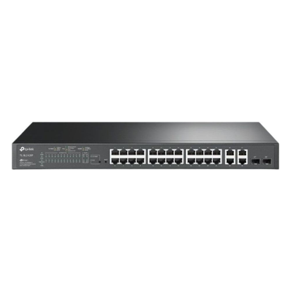 Switch TP-Link TL-SL2428P 24 Portas 10/100 PoE+ 4 Portas Gigabit 24*10/100Mbps Gerenciável Rack 19" Ideal Rede Empresarial