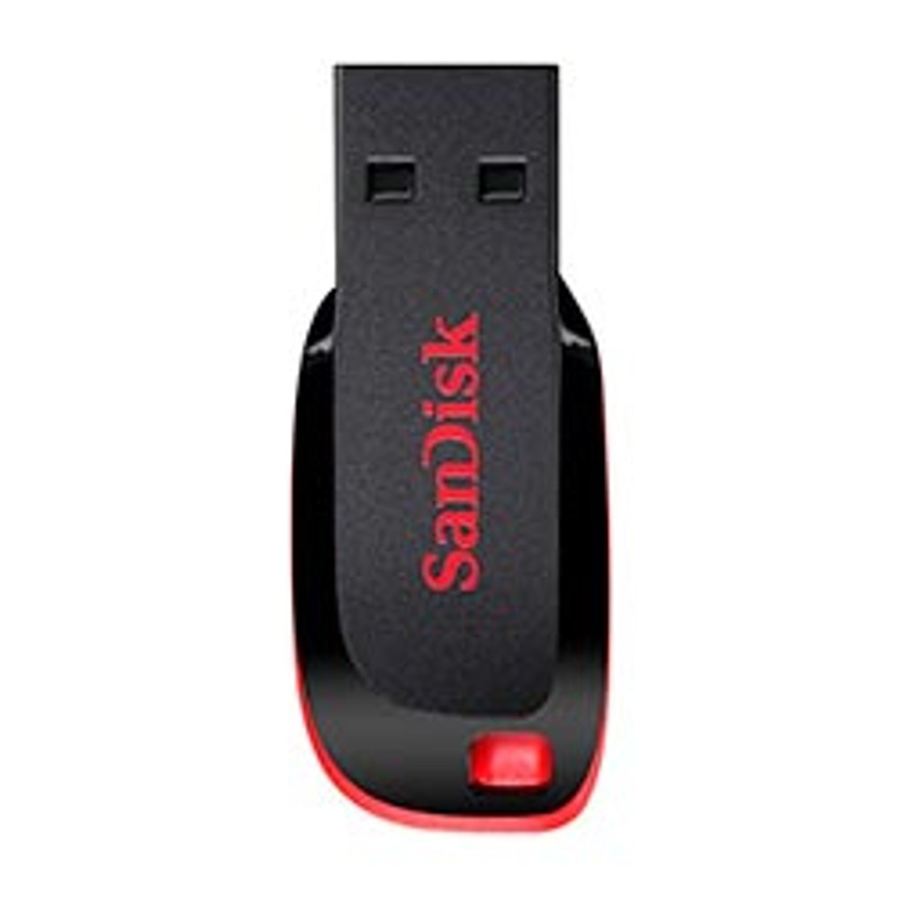 Pendrive SanDisk Cruzer Blade 128GB USB 2.0 Preto e Vermelho