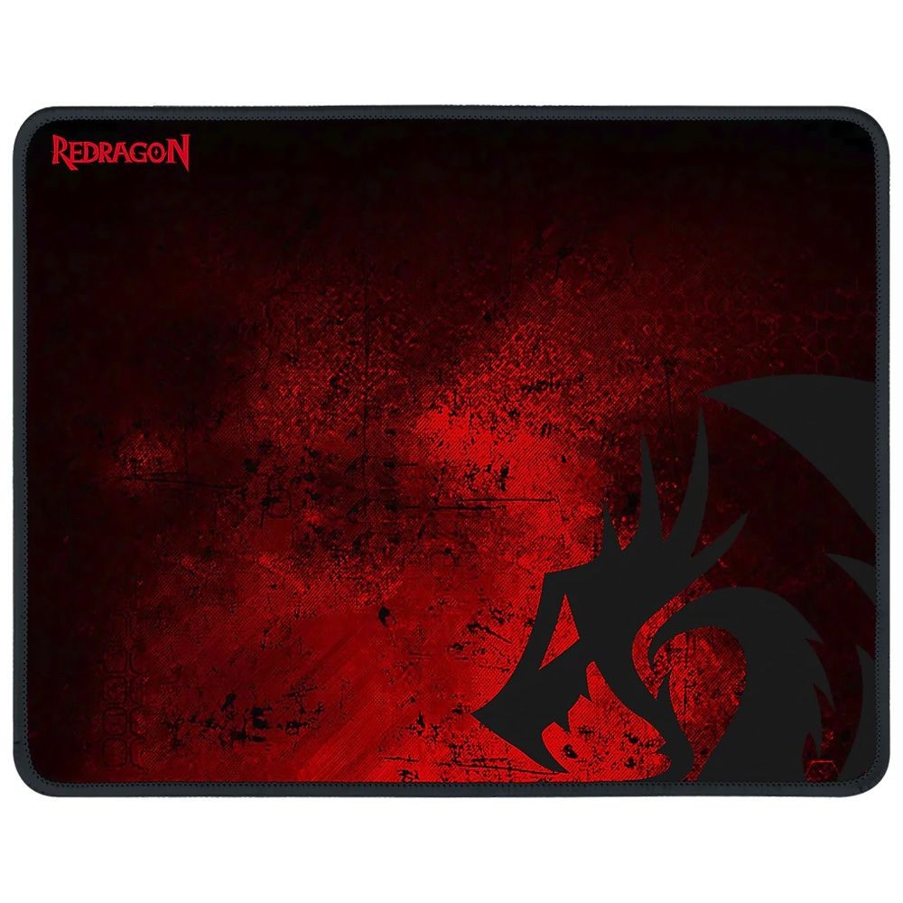 Mousepad Gamer Redragon P016 Pisces 330x260mm Superfície Speed Antiderrapante Bordas Costuradas Preto e Vermelho
