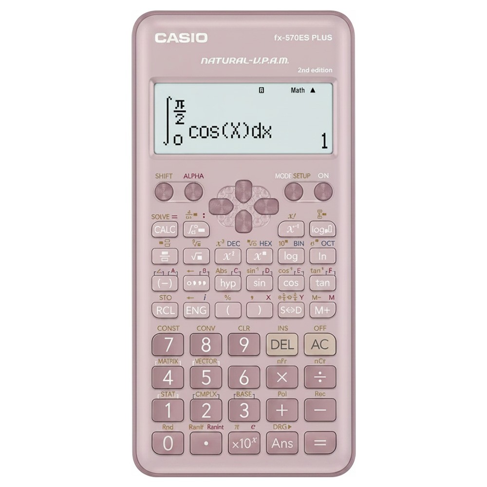 Calculadora Científica Casio FX-570ES 12 Dígitos Rosa Portátil e Leve