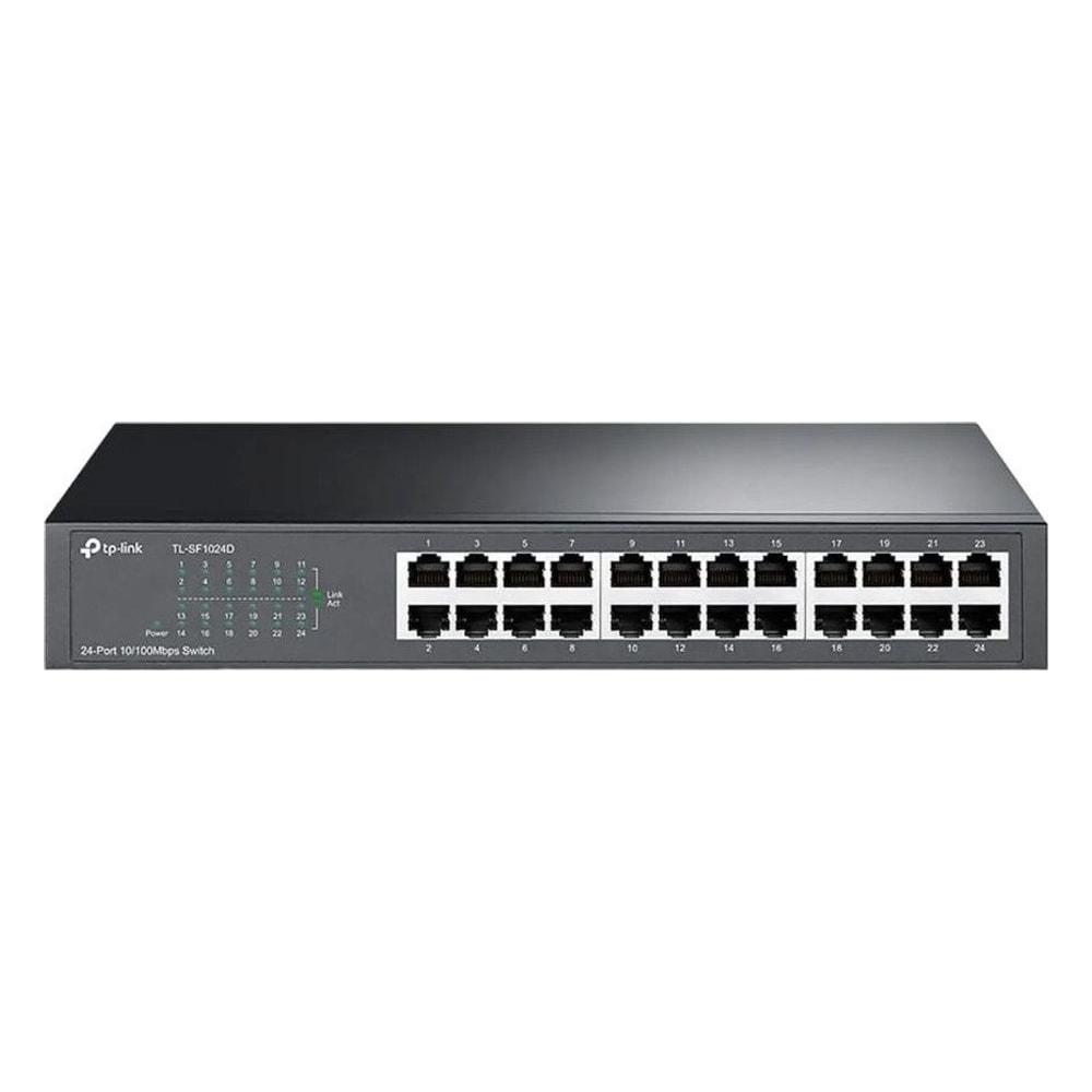 Switch TP-Link TL-SF1024D 24 Portas 10/100 Rackmount Ethernet Desempenho Rápido Rede Local Ideal para Escritórios