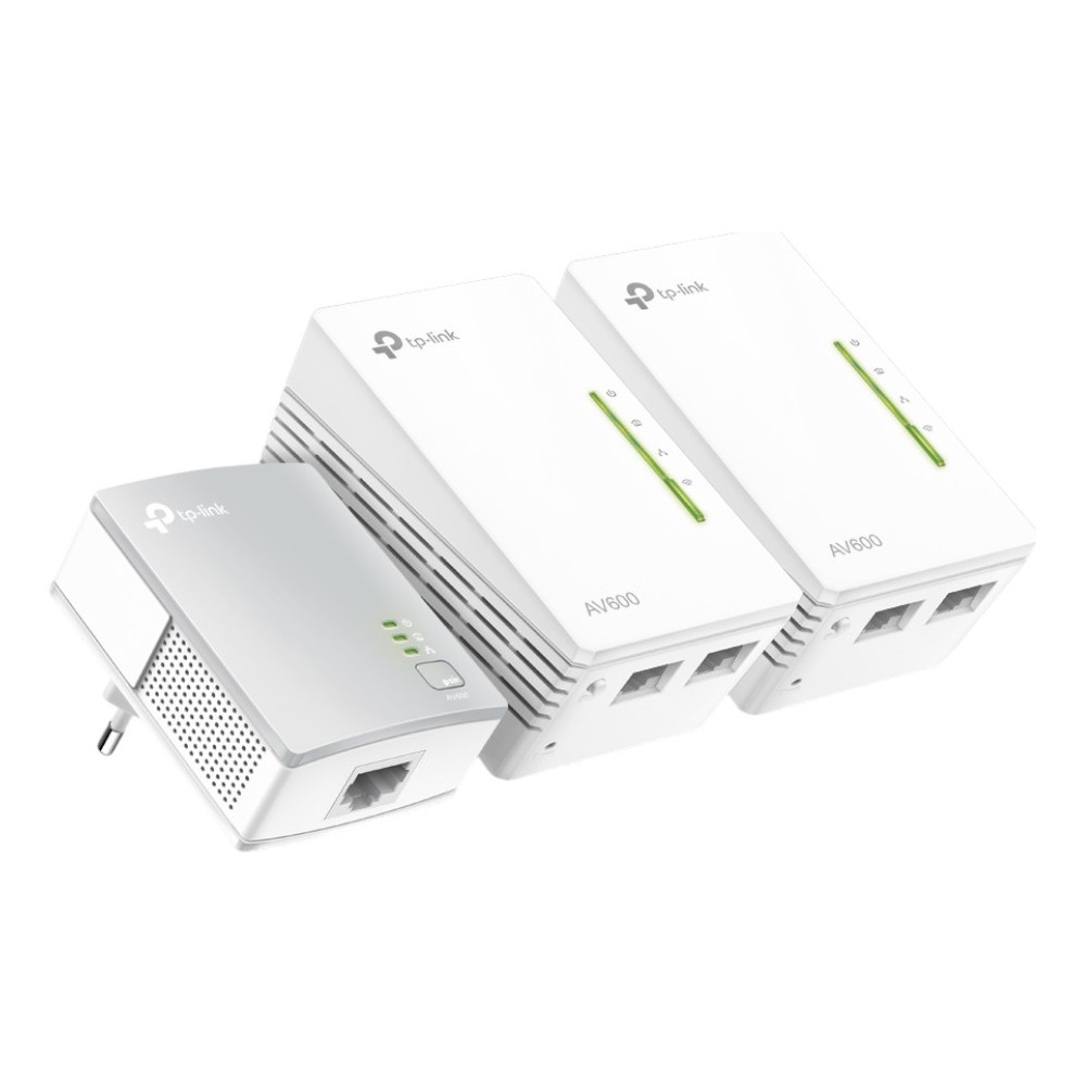 Roteador TP-Link TL-WPA4220T Kit Powerline AV600 2 Ethernet 300Mbps 3 Unidades Plug and Play
