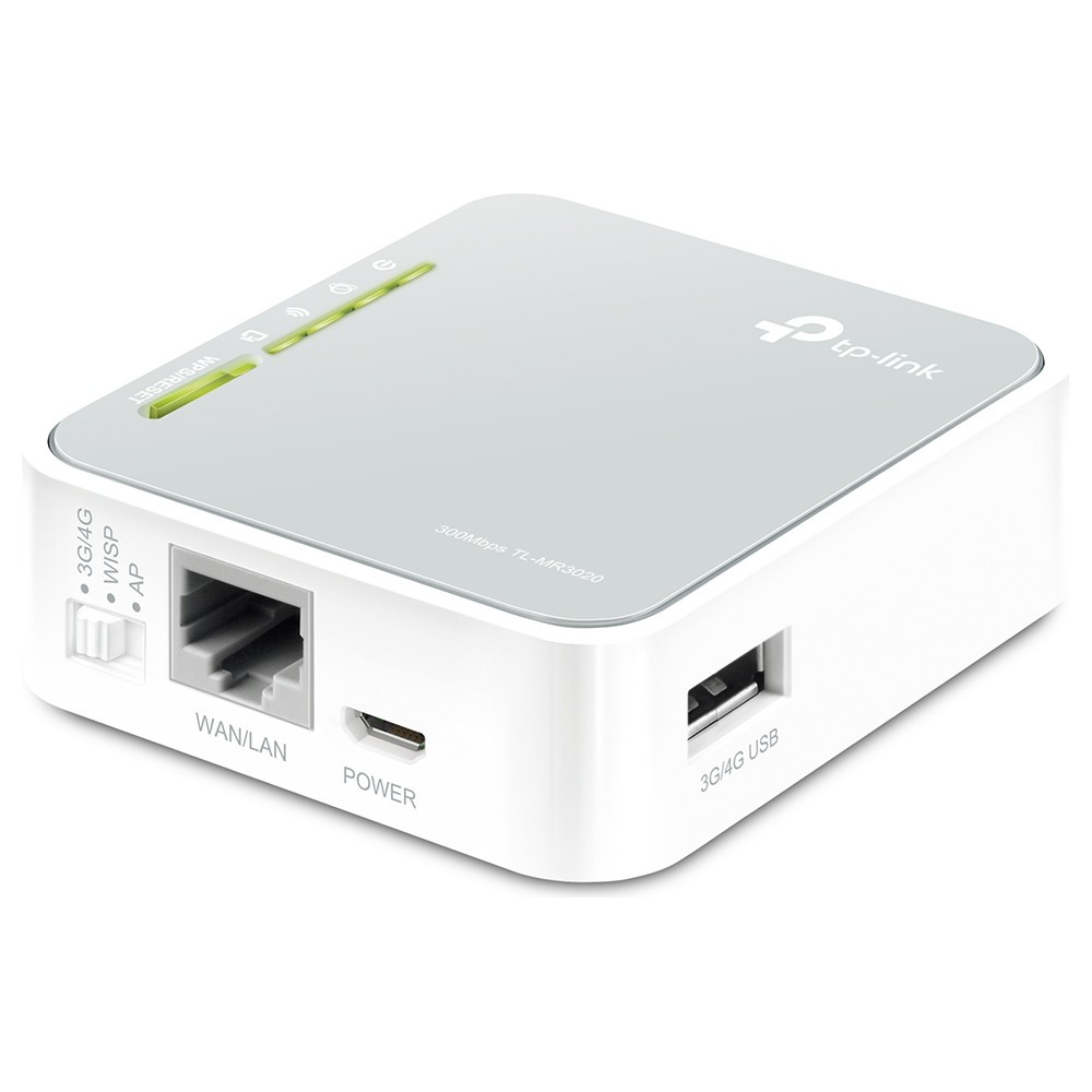 Roteador Wi-Fi TP-Link TL-MR3020 3G/4G LTE Portátil 300Mbps 802.11n USB Compartilhamento de Internet