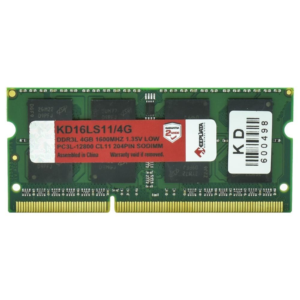 Memória RAM para Notebook Keepdata DDR3L 4GB 1600MHz KD16LS11/4G SODIMM 1.35V CL11 SO-DIMM