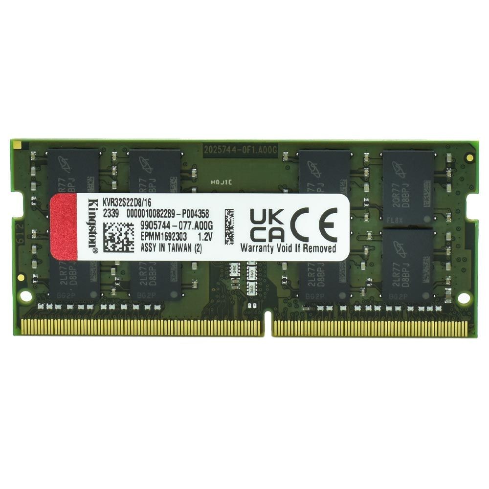 Memória RAM para Notebook Kingston DDR4 16GB 3200MHz KVR32S22D8/16 SO-DIMM CL22 1.2V Altíssima Performance