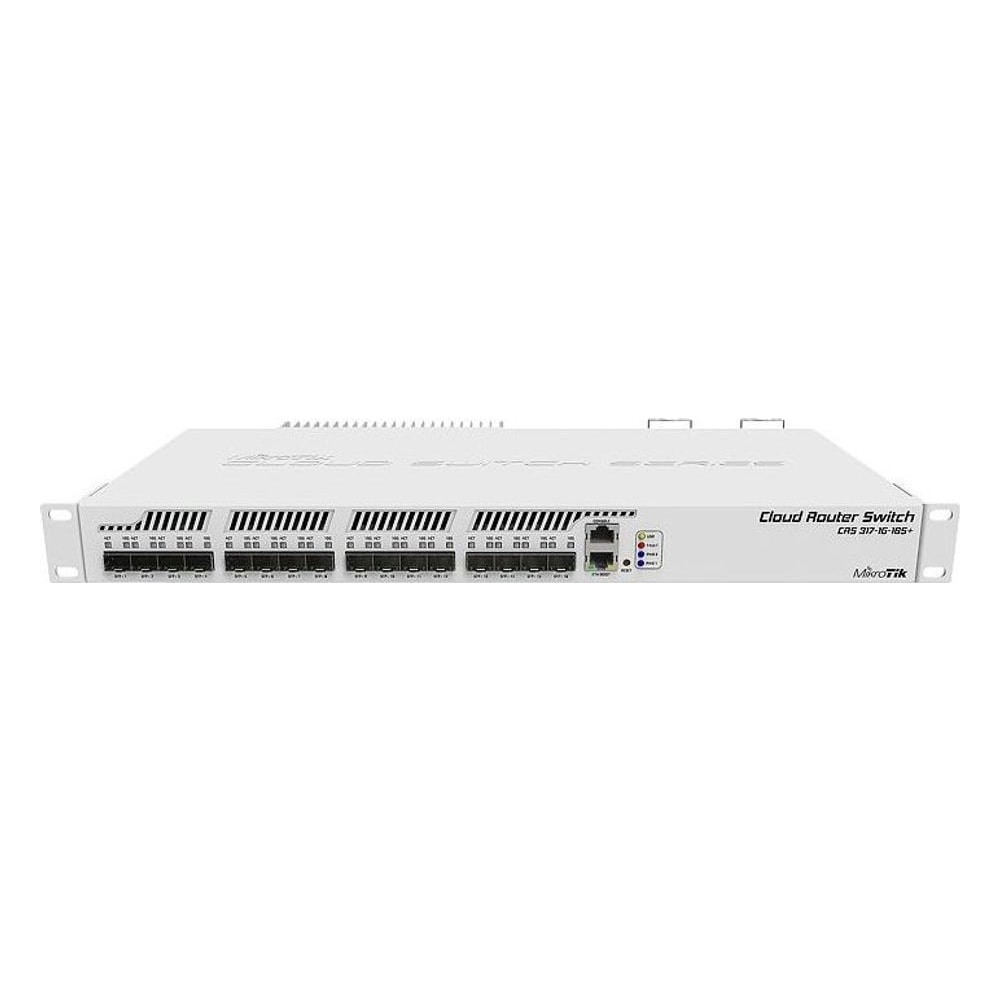 Switch MikroTik Cloud Router CRS317-1G-16S+RM 16 Portas SFP+ 10GbE 1 Gigabit Ethernet Layer 3 Rackmount Dupla Fonte