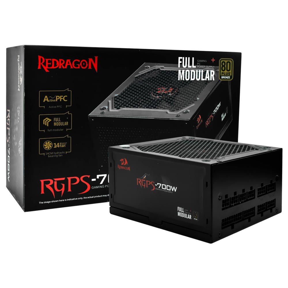 Fonte Gamer 700W Redragon PS005 Semi Modular 80 Plus Bronze Bivolt