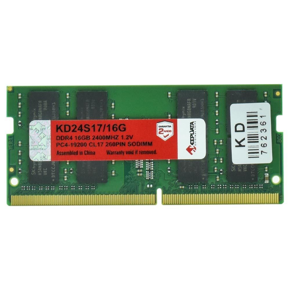 Memória RAM para Notebook Keepdata 16GB DDR4 2400MHz KD24S17/16G SODIMM SO-DIMM Performance Upgrade PC Portátil
