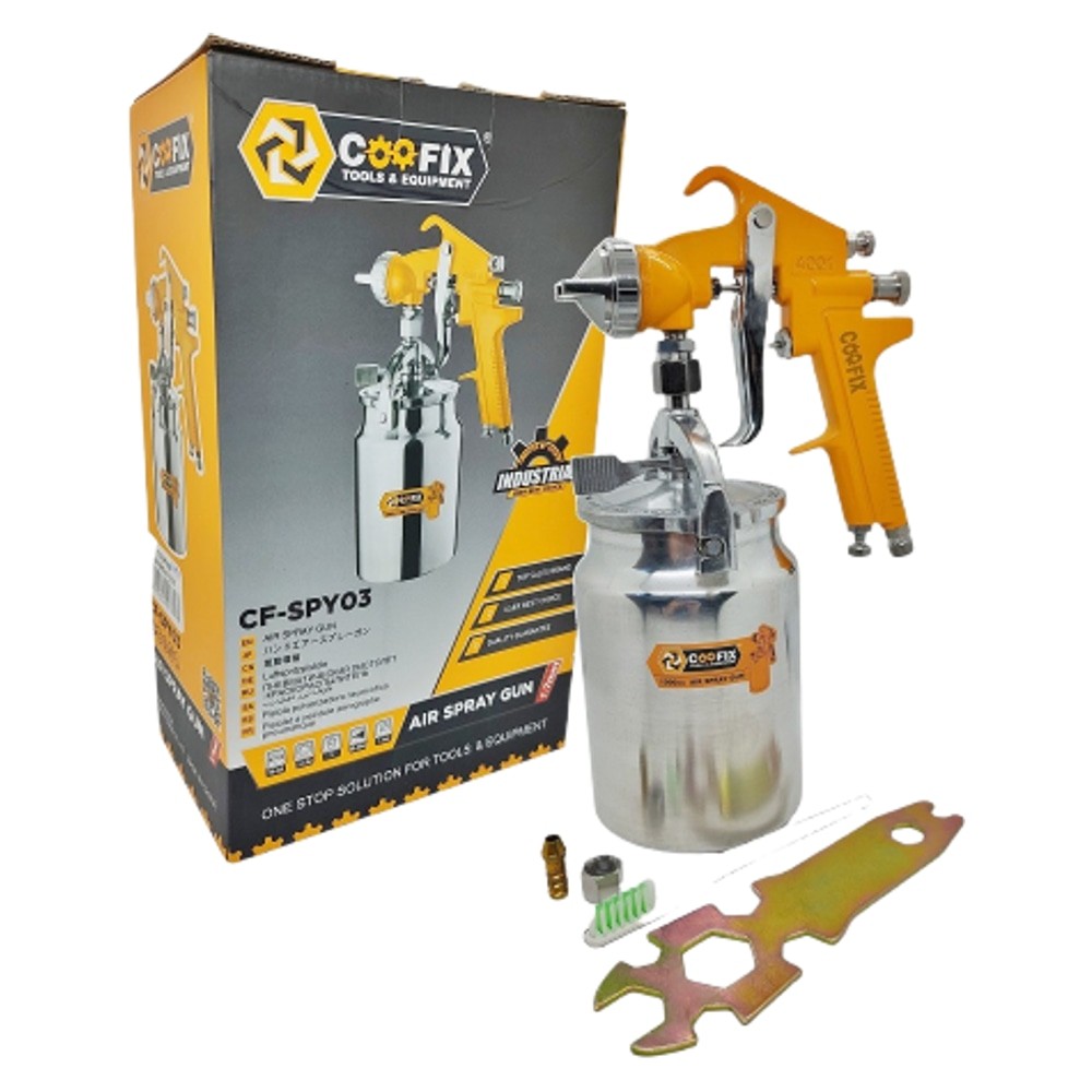 Pistola para Pintura CF-SPY03 1.8mm 1000cc Compressor Profissional Alta Pressão Ajustável - CooFix