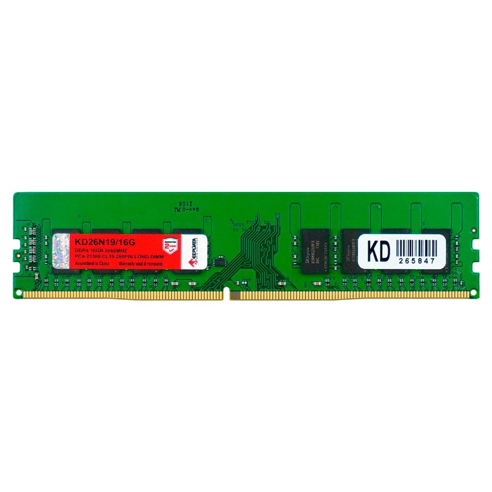 Memória RAM KeepData KD26N19/16G 16GB DDR4 2666MHz DIMM Para PC Desktop Alta Performance Upgrade Estabilidade Latência CL19 1.2V