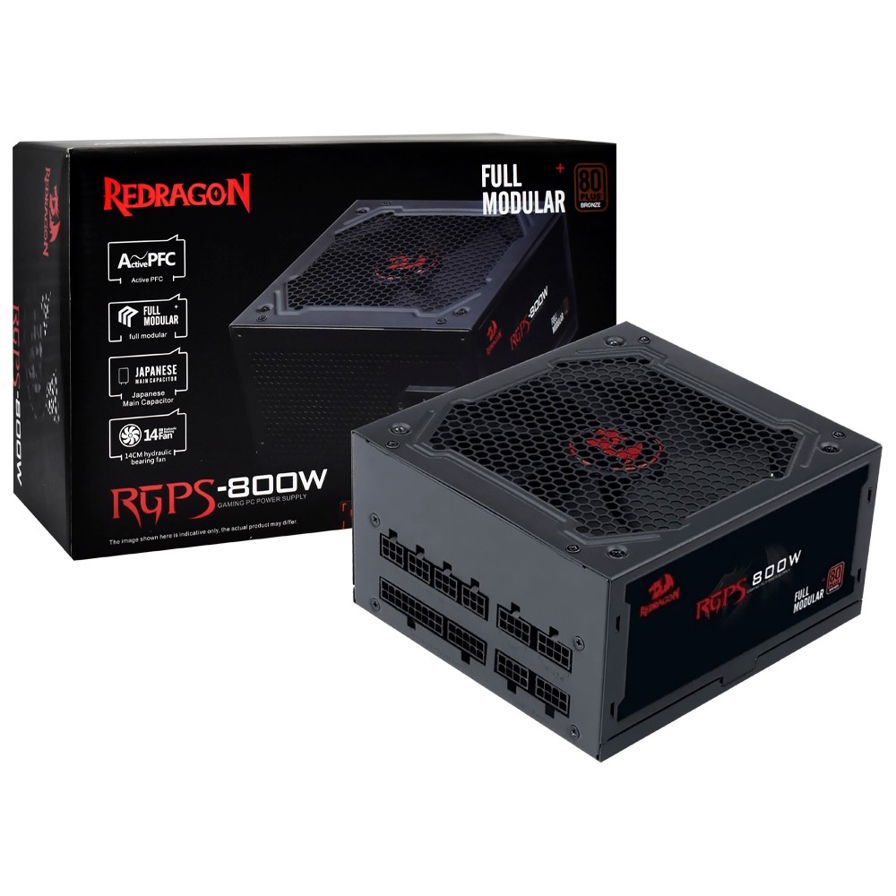 Fonte para PC Gamer Redragon 800W Modular 80 Plus Bronze PFC Ativo Bivolt