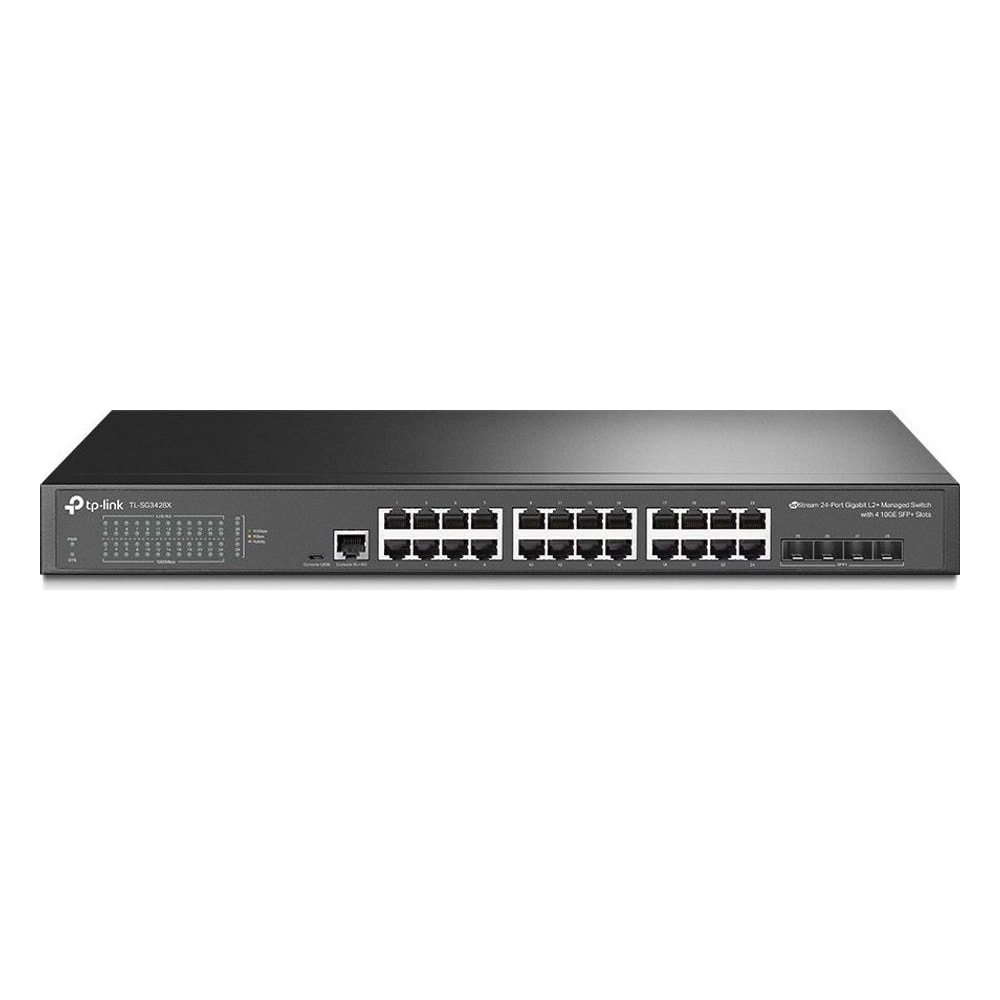 Switch TP-Link TL-SG3428X 24 Portas Gigabit 24P 4 SFP+ 10GE Gerenciável Layer 2 Ideal para Redes Corporativas