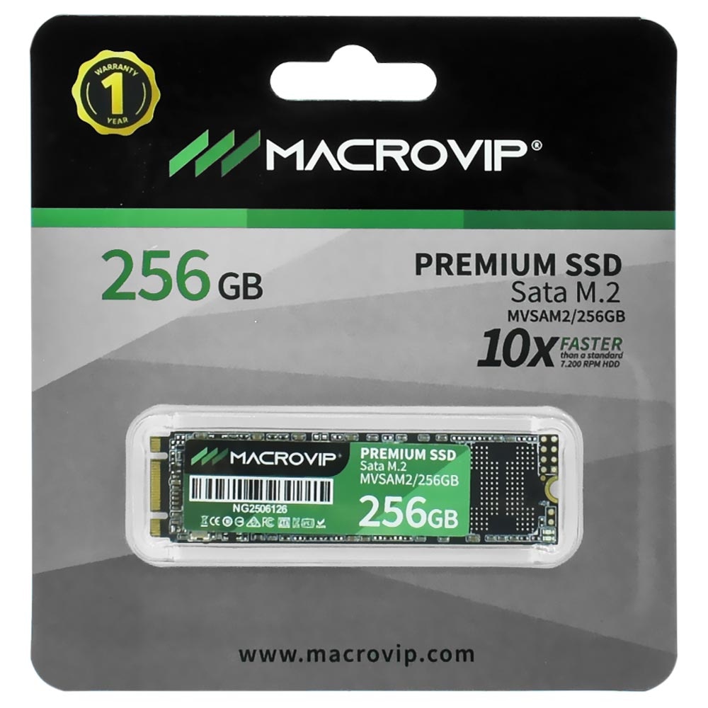 SSD Interno M.2 256GB SATA 3 Macrovip Leitura 550MBs Rápido