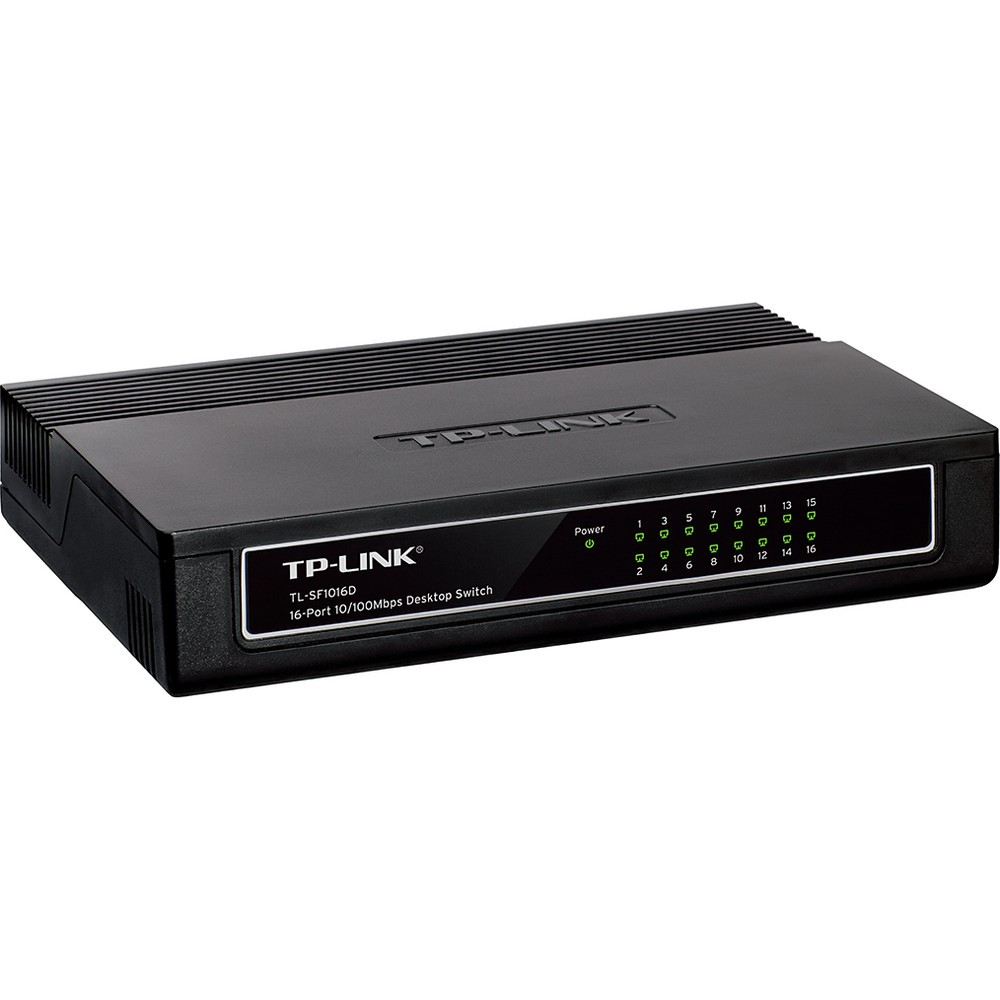 Switch TP-Link TL-SF1016D Desktop 16 Portas 10/100Mbps Ethernet Não Gerenciável Plug and Play Ideal para Redes Domésticas