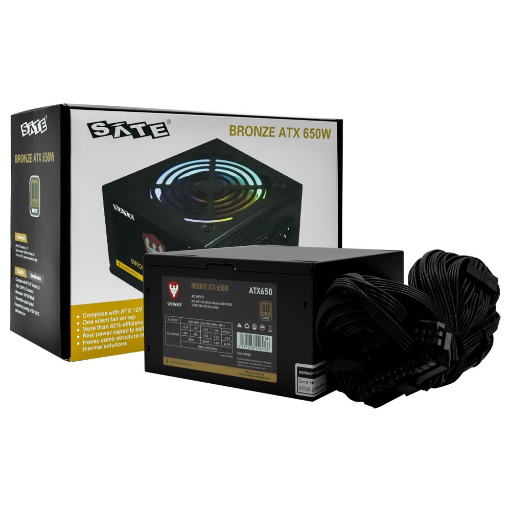 Fonte para PC Gamer Satellite 650W ATX 80 Plus Bronze Bivolt